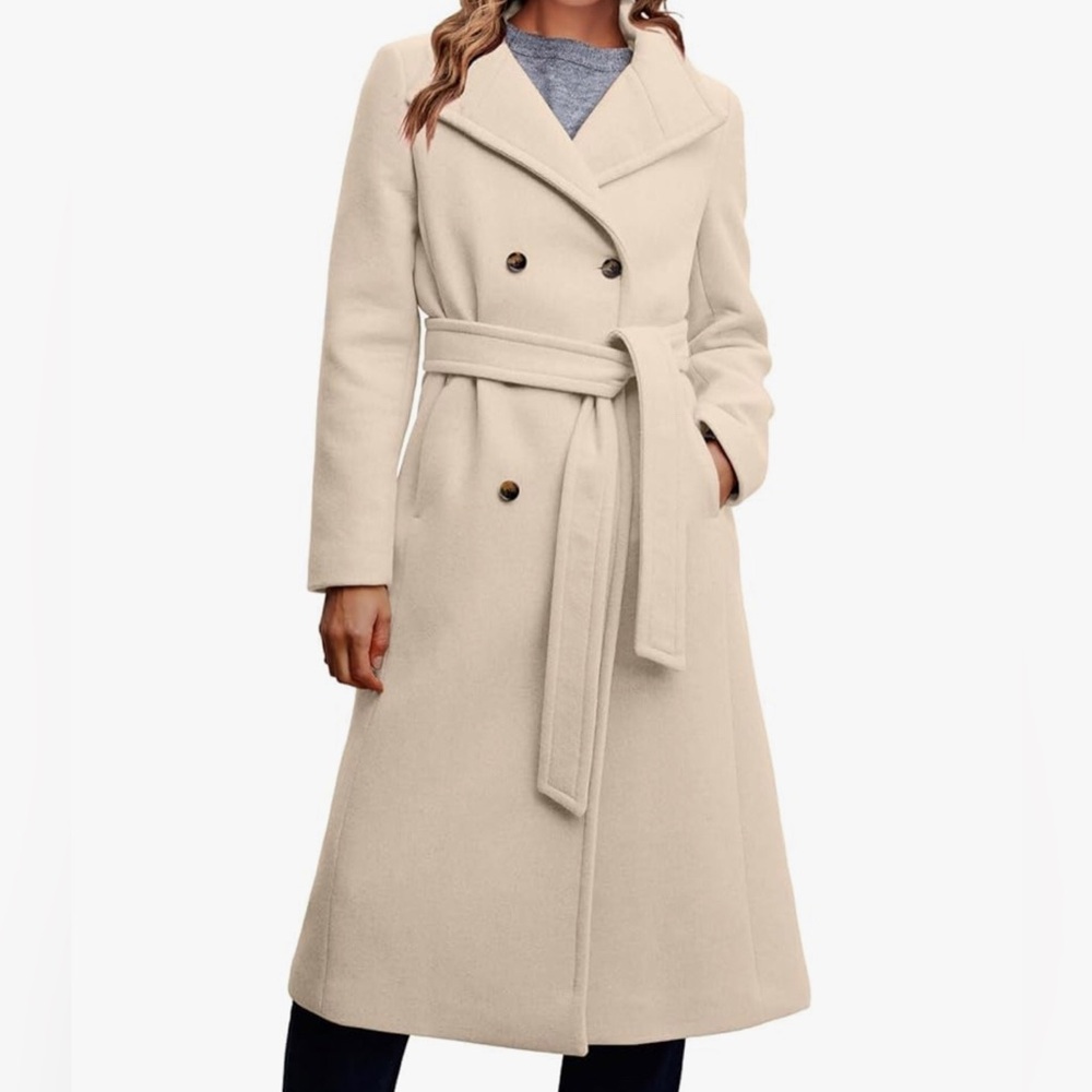 Double Breasted Coats Long Winter Work Office Overcoat